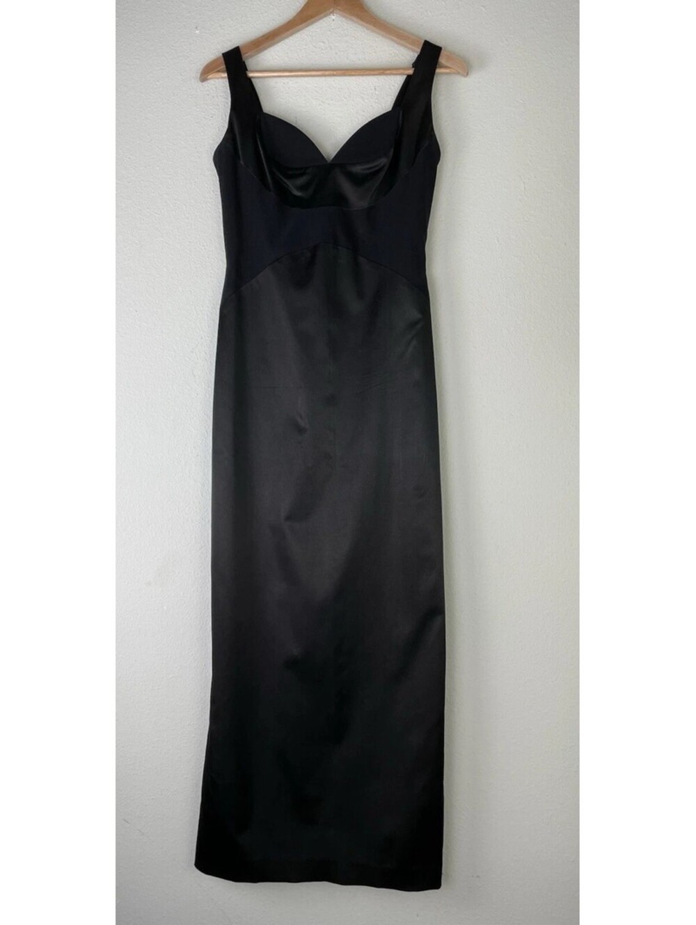 Vintage Tootsies Women's Black Fitted Stretch Sleeveless Dress Back Slit Size 8